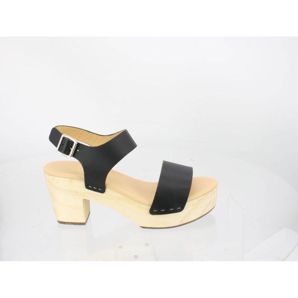 Nisolo Womens All Day Open Black Ankle Strap Heels Size 7.5 Medium